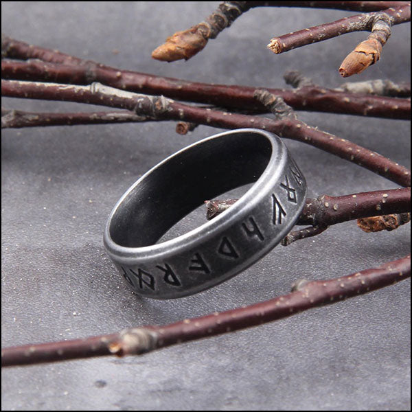 Bague Militaire<br> Runes Viking 2 Bague Militaire Runes Viking