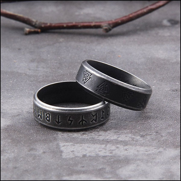 Bague Militaire<br> Runes Viking 4 Bague Militaire Runes Viking