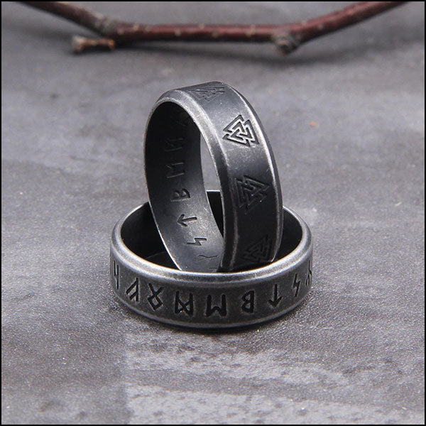 Bague Militaire<br> Runes Viking 5 Bague Militaire Runes Viking