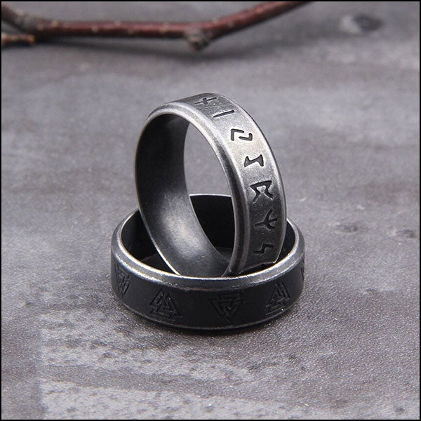 Bague Militaire<br> Runes Viking 6 Bague Militaire Runes Viking