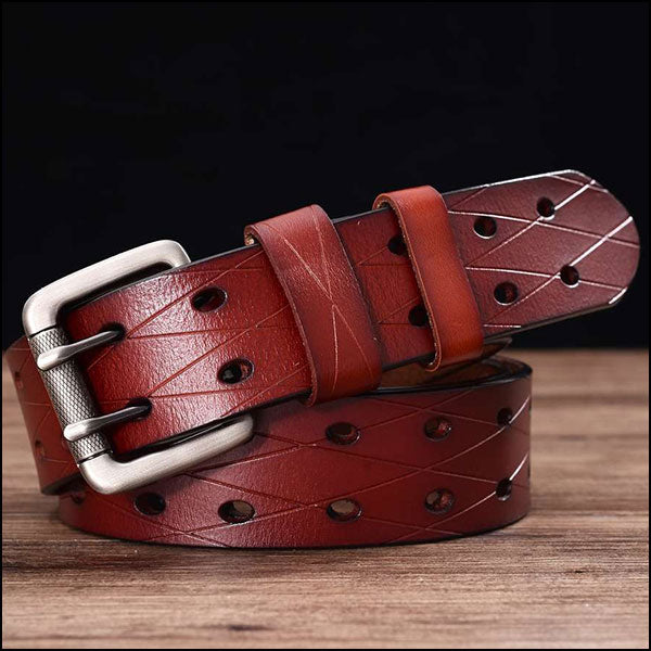 Ceinture Militaire<br> Cuir Bordeaux 2 Ceinture Militaire Cuir Bordeaux
