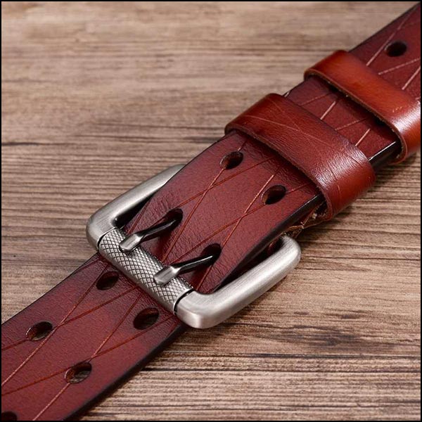 Ceinture Militaire<br> Cuir Bordeaux 3 Ceinture Militaire Cuir Bordeaux