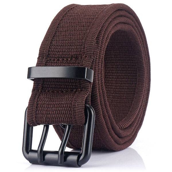 Ceinture Militaire Tissu Marron Homme