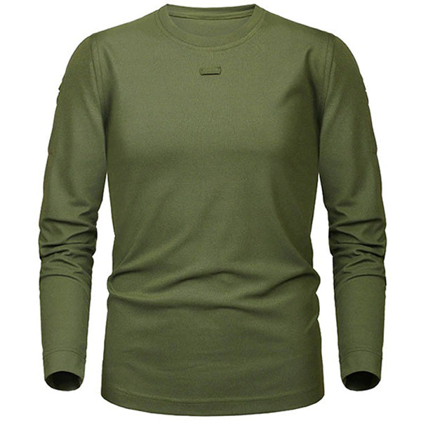 T-Shirt Militaire Vert à Manches Longues