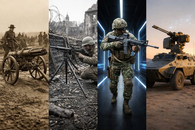 mitraillette : Quatre époques militaires en parallèle
